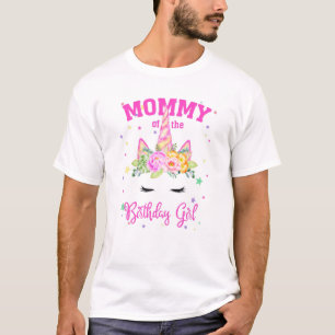 T-shirt Maman De La Fille D'Anniversaire ! Unicorne Thème