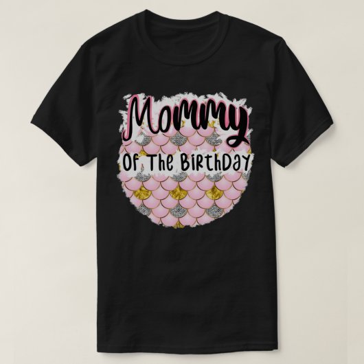 T-shirt Maman de la sirène d'anniversaire pour v3 (Design devant)