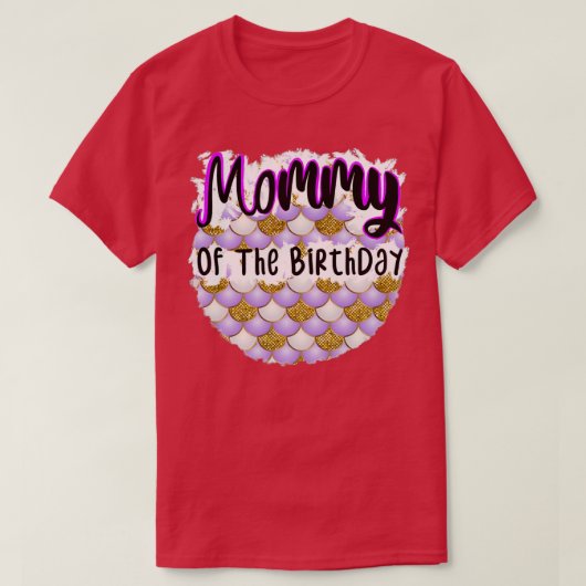 T-shirt Maman de la sirène d'anniversaire pour v4 (Design devant)