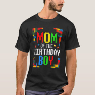 T-shirt Maman De L'Anniversaire Boy Building Blocage Mère