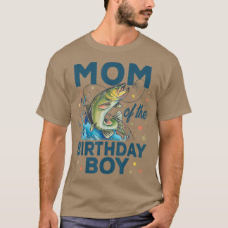 T-shirt Maman De L'Anniversaire Boy Pêche Anniversaire Bas