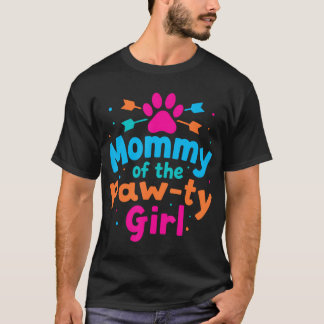 T-shirt Maman De L'Anniversaire Chien Paw Fille Fête Famil