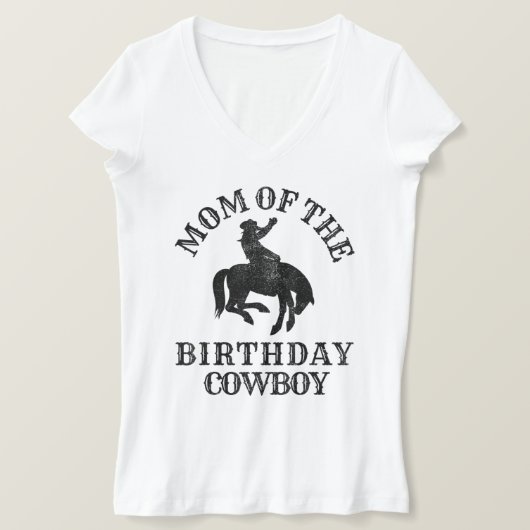 T-shirt Maman de l'Anniversaire Cowboy - Western Rodeo Par (Design devant)