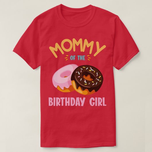 T-shirt Maman De L'Anniversaire Donut Fille Fille Fille Fi (Design devant)