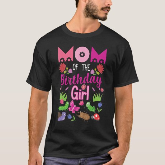 T-shirt Maman De L'Anniversaire Fille Bug Insect Anniversa (Devant)
