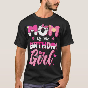 T-shirt Maman De L'Anniversaire Fille Chat Kitty Famille C