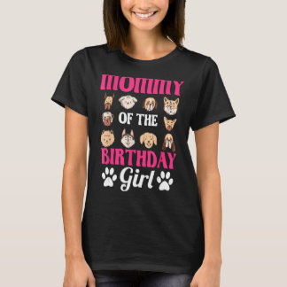 T-shirt Maman De L'Anniversaire Fille Chien Paw Anniversai