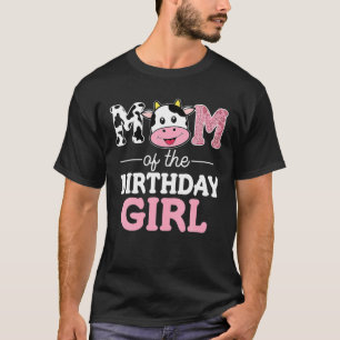 T-shirt Maman De L'Anniversaire Fille Ferme Vache Maman Ma