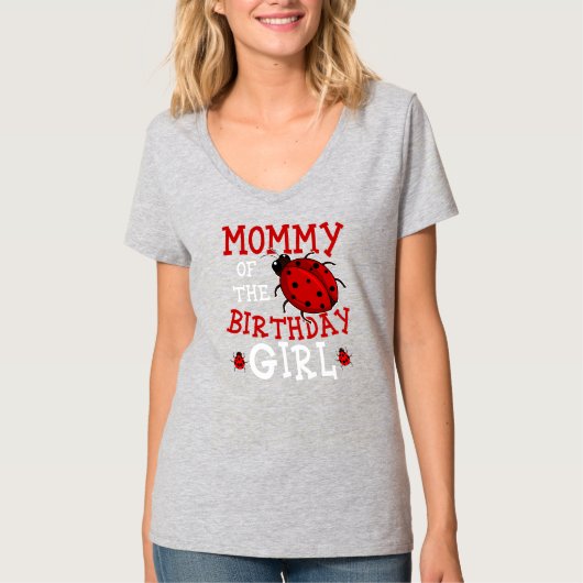 T-shirt Maman De L'Anniversaire Fille Ladybug Anniversaire (Devant)