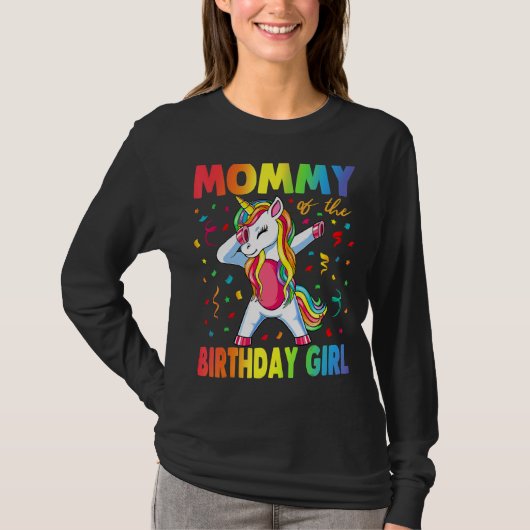 T-shirt Maman De L'Anniversaire Fille Mère Unicorn Birthda (Devant)