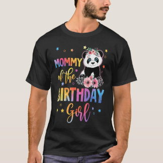 T-shirt Maman De L'Anniversaire Fille Panda Ours Mère Flux