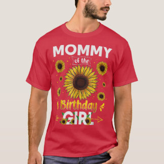 T-shirt Maman De L'Anniversaire Fille Tournesol Fête Famil