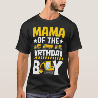 T-shirt Maman De L'Anniversaire Garçon Construction Thème