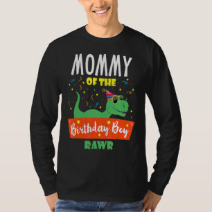 T-shirt Maman De L'Anniversaire Garçon Dinosaure Raptor