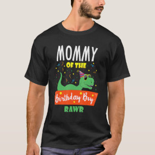 T-shirt Maman De L'Anniversaire Garçon Dinosaure Raptor