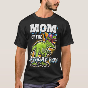 T-shirt Maman de l'Anniversaire garçon jumelé famille Dino