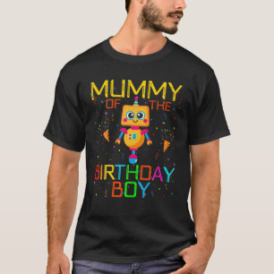 T-shirt Maman De L'Anniversaire Garçon Robotique Thème Fam