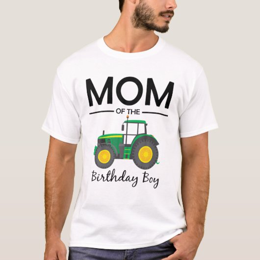T-shirt Maman De L'Anniversaire Garçon Tractor Ferme Famil (Devant)
