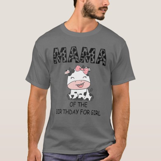 T-shirt Maman De L'Anniversaire Pour Fille Vache Ferme Pre (Devant)