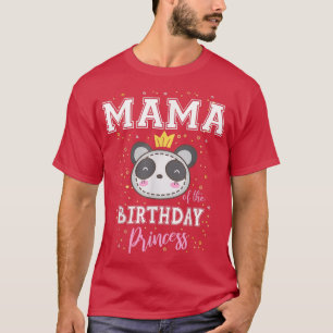 T-shirt Maman de l'anniversaire Princesse Cute Panda Bear