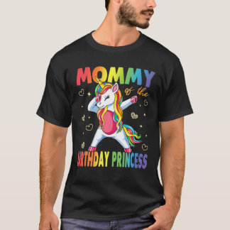 T-shirt Maman De L'Anniversaire Princesse Dabbing Unicorn 