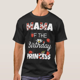 T-shirt Maman De L'Anniversaire Princesse Florale Famille