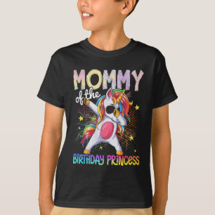 T-shirt Maman De L'Anniversaire Princesse Unicorn Dabbing