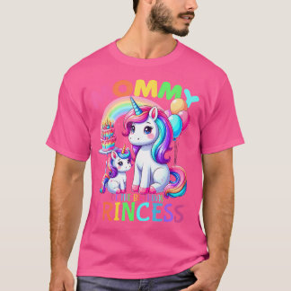 T-shirt Maman De L'Anniversaire Princesse Unicorn Maman