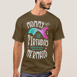 T-shirt Maman De L'Anniversaire Sirène Cadeaux Femme Famil