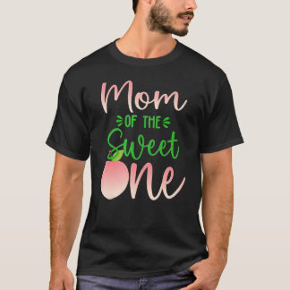 T-shirt Maman De L'Anniversaire Une Pêche 1Er Fruit D'Été