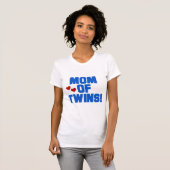 T-shirt Maman de maillots et cadeaux Twins-Blue Text (Devant entier)
