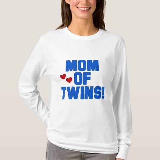 T-shirt Maman de maillots et cadeaux Twins-Blue Text (Devant)