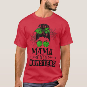 T-shirt Maman De Petits Monstres Drôle Halloween Mesy Bun