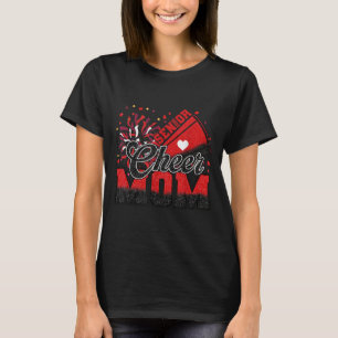 T-shirt Maman de pom-pom girl senior 2026 Rouge et noir Ma