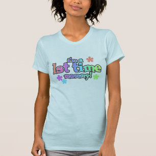 T-shirt Maman de première fois des textes d'arc-en-ciel