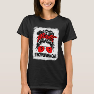T-shirt Maman de quilles féminine Bun décoiffé décoloré