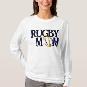 T-shirt Maman de rugby (bleu et or)