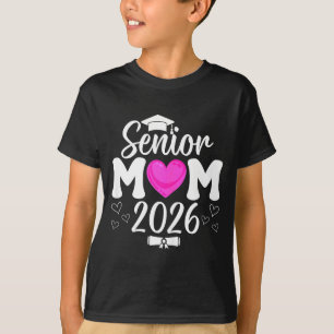 T-shirt Maman de senior 2026 chapeau de fin d'études rose 