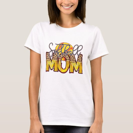 T-shirt Maman de softball (Devant)