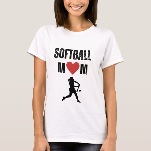 T-shirt Maman de softball (Devant)