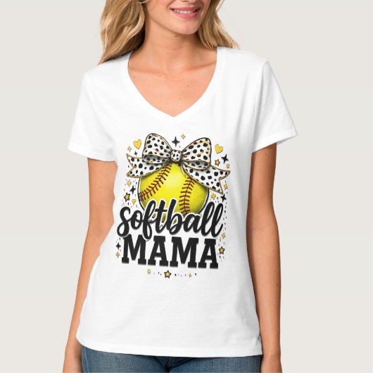 T-shirt Maman de softball adorable (Devant)