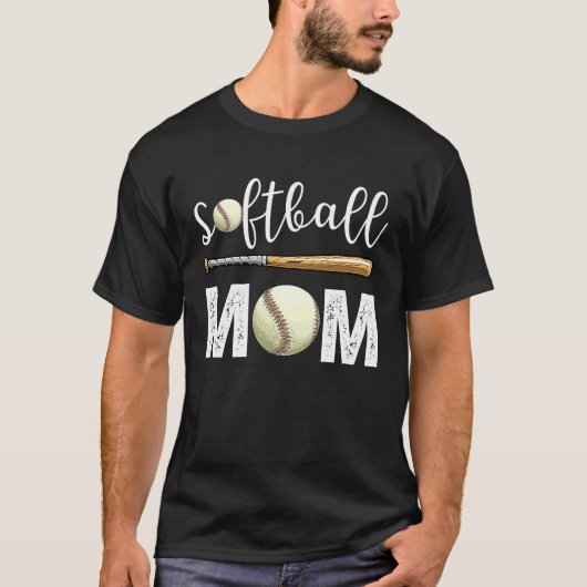 T-shirt Maman de softball baseball coll Fête des Mères Sof (Devant)