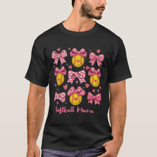 T-shirt Maman de softball Coquette de softball Maman de so