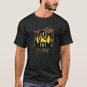 T-shirt Maman de softball Leopard Femme Fête des mères mam