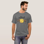 T-shirt Maman de softball Leopard Funny Baseball Maman D (Devant entier)