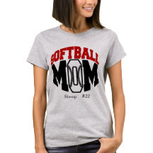 Maman de softball rouge personnalisée
