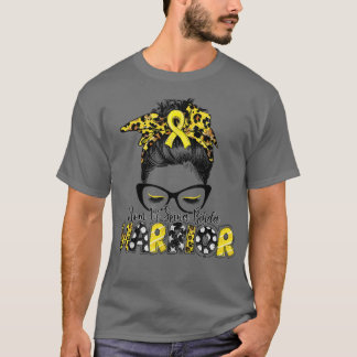 T-shirt Maman De Spina Bifida Guerrier Messy Bun Spina Bif