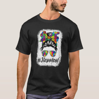 T-shirt Maman de substitution Funny Messy Bun Autisme Puzz
