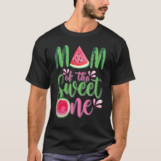 T-shirt Maman De Sweet One Birthday Watermelon Matching (Devant)
