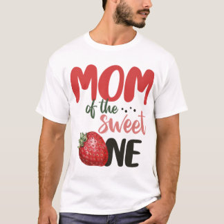 T-shirt Maman De Sweet One Sweet One Strawberry Anniversai
